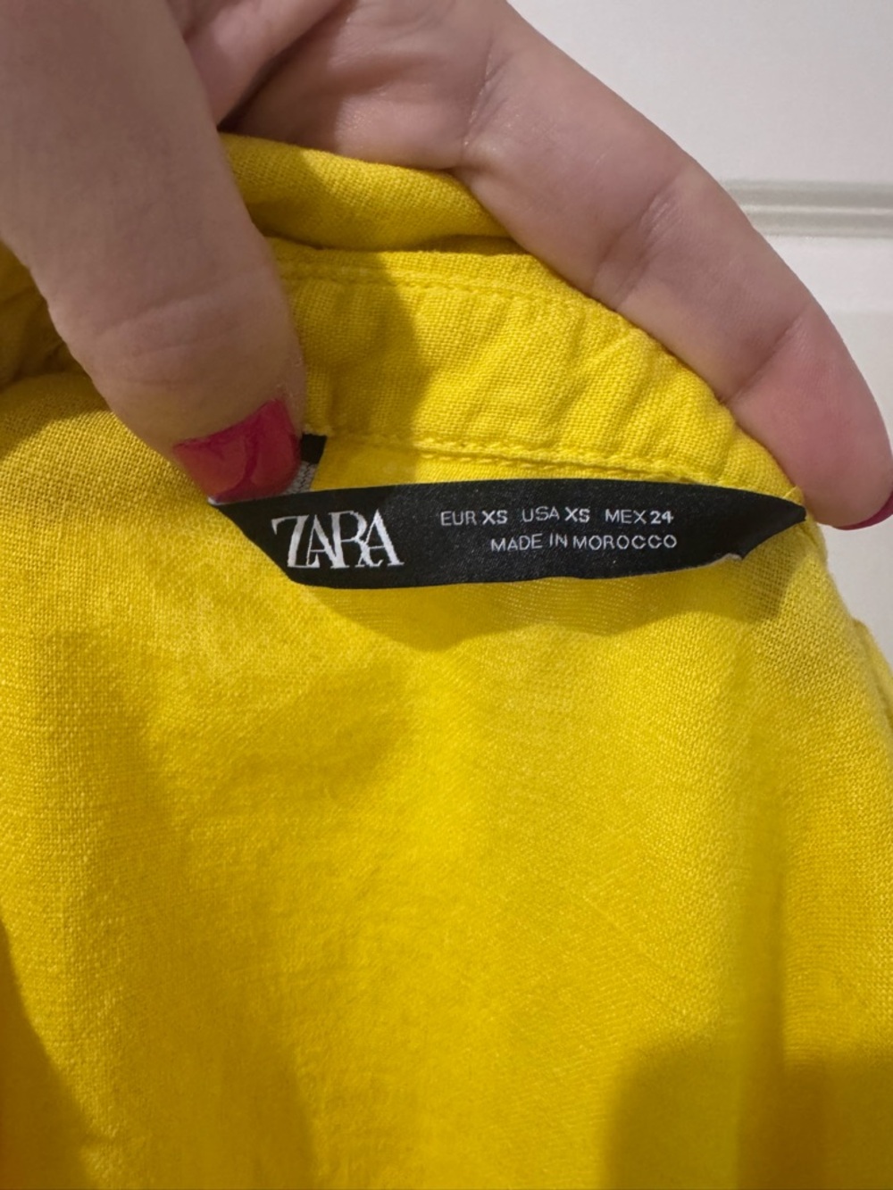 Zara Yellow V-Neck Ruffle Hem Dress - Picture 3 of 3